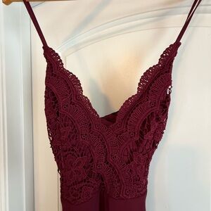Lulu's Burgundy Lace Dress